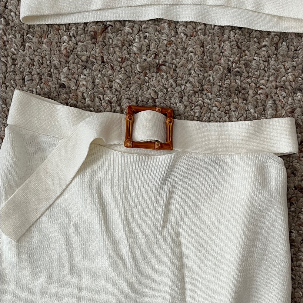 Fashion Nova Elegant White Leaving Now Skirt Set - Picture 4 of 6